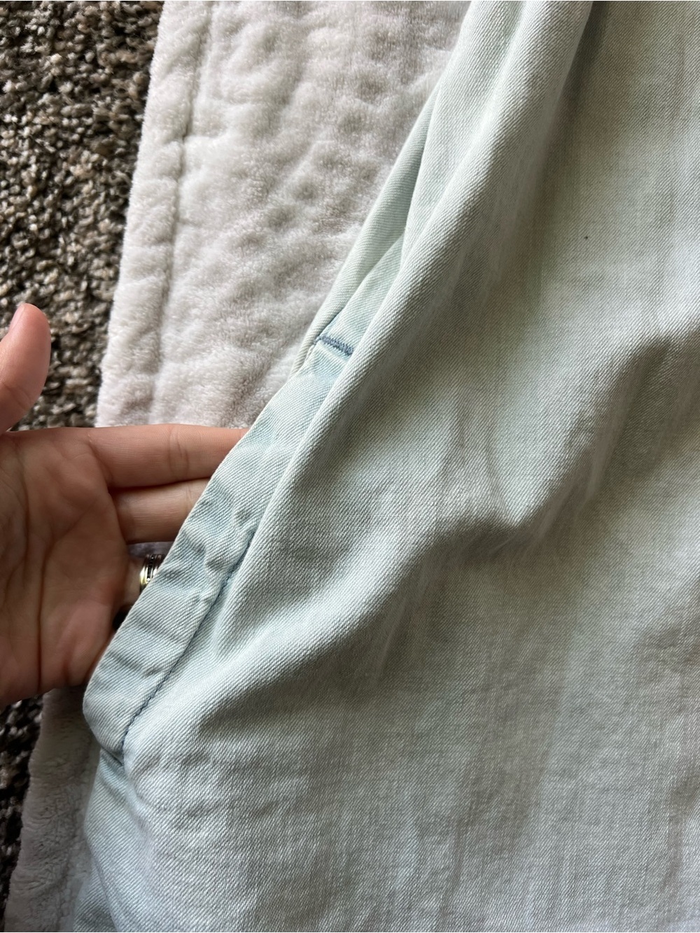 Cleo + Wolf Women’s Light Wash Denim Shirt Dress XXL Sleeveless Snap Front - Picture 6 of 11